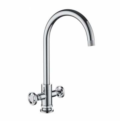 Henry Holt Twin Lever Kitchen Tap - Chrome